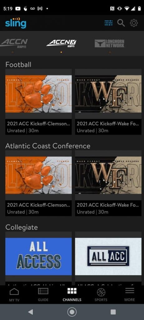 ACC Network Top Ways to Watch All Atlantic Coast Conference Action Online Hotdog