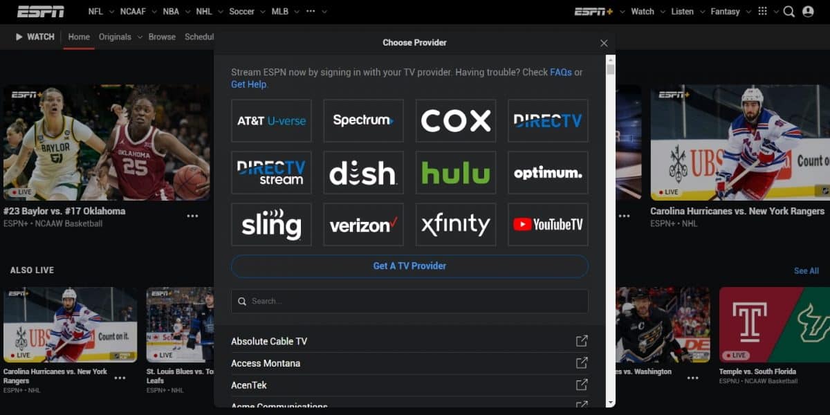ESPN3: Watch Live without Cable With These Providers Now - Hotdog